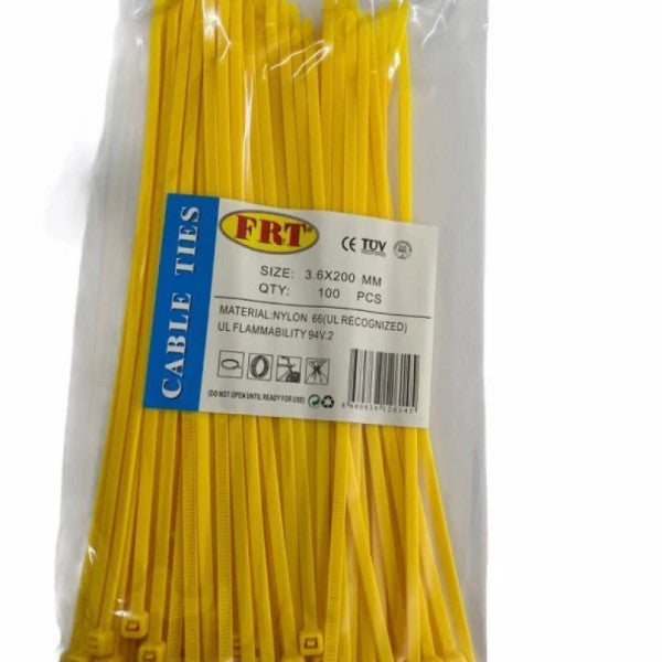 Frt Yellow 3.6X200 Cable Tie