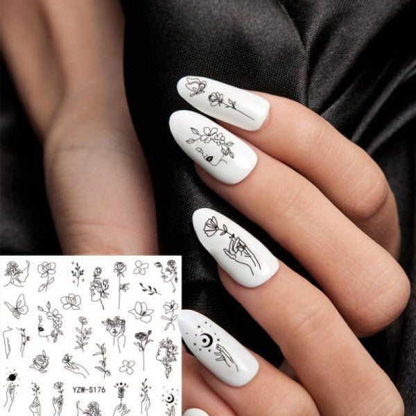 Flower Girl Nail Art Nail Sticker Flower Nail Tattoo