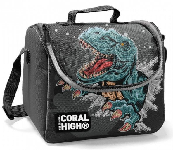 Coral High Dinosaur Printed Thermos Lunch Box - Boy