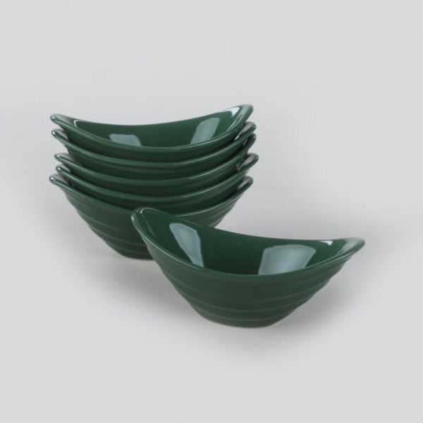 Keramika Gondol Ruby Green Snack Bowl 16 Cm 6 Pieces