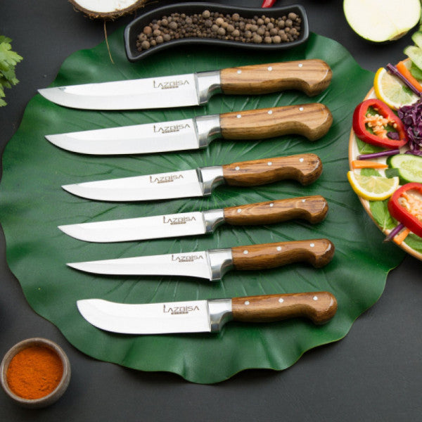 Lazbisa Kitchen Knife 6 Piece Set Meat Butcher With Bracelet