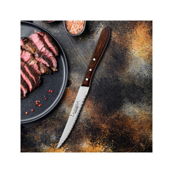 LAZBİSA Kitchen Knife Set Steak Meat Knife Restaurant Meat Cutting Chopping Fruit Vegetable Knife Stylish Wenge Wood Handle