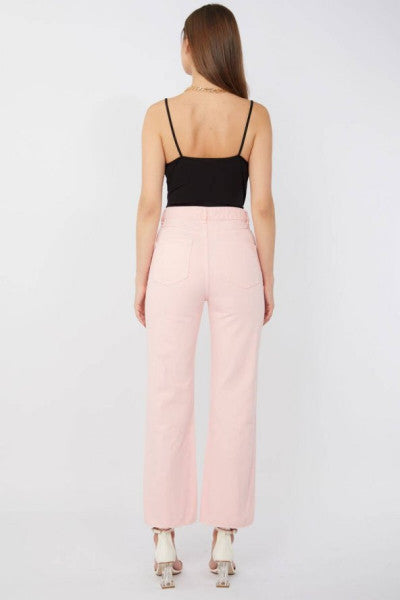 Women's Basic Cut Out Jeans Pink