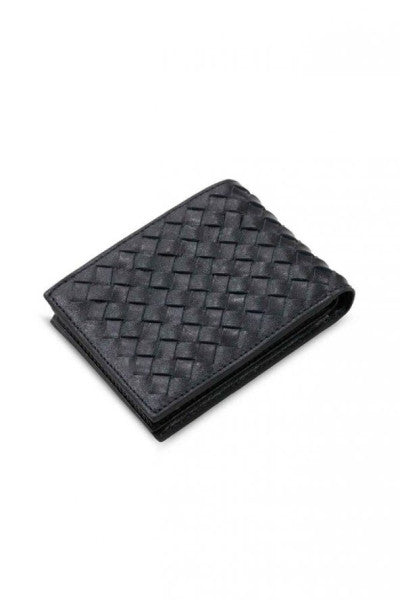 Guard Knit Patterned Black Genuine Leather Men's Wallet