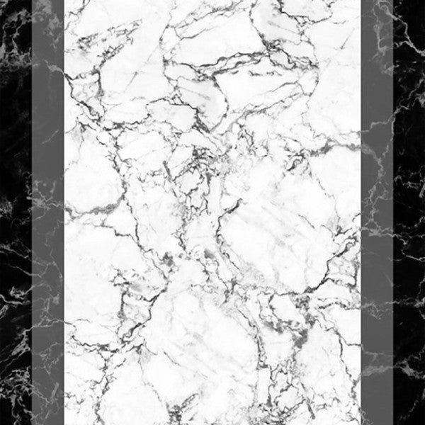 Frenda Home Frame Marble Td549-00 Non-Slip Leather Base Decorative Carpet Gray 80X200
