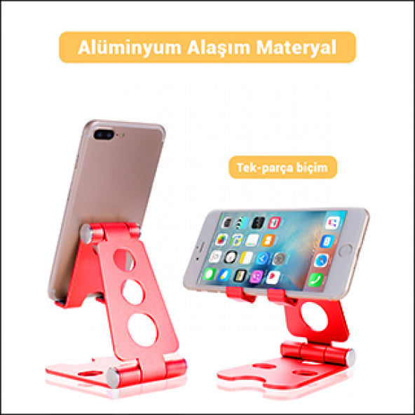 MÜHLEN GL059 - Red Foldable, Portable and Universal Phone/Tablet Stand