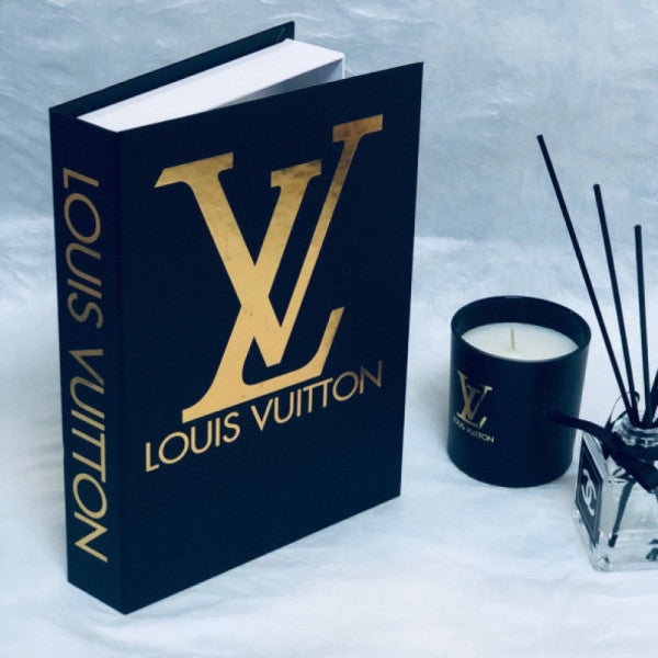 LOUIS VUITTON OPENABLE DECORATIVE BOOK BOX BLACK & GOLD