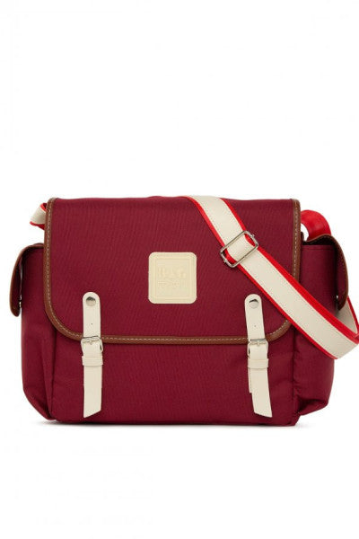 Bagmori Claret Red Strap Detailed Covered Mother and Baby Bag