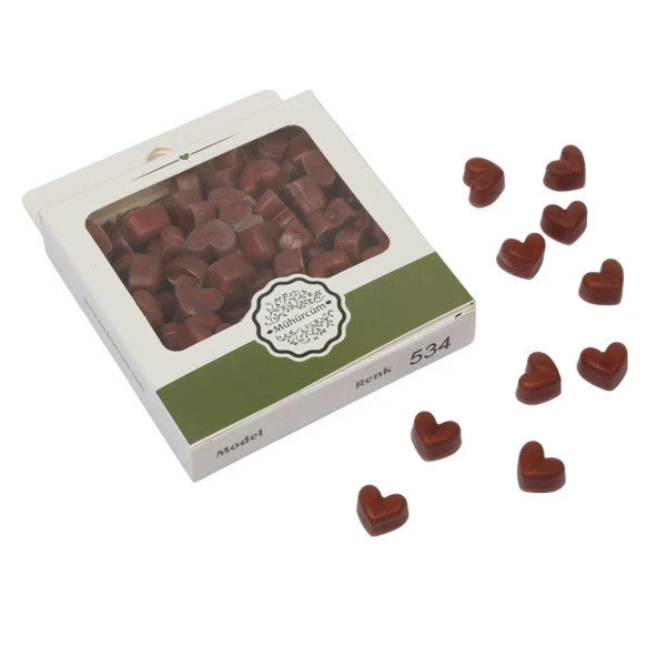 Seal Wax Melting Heart Beads Package Model No: 534 Hot Chocolate