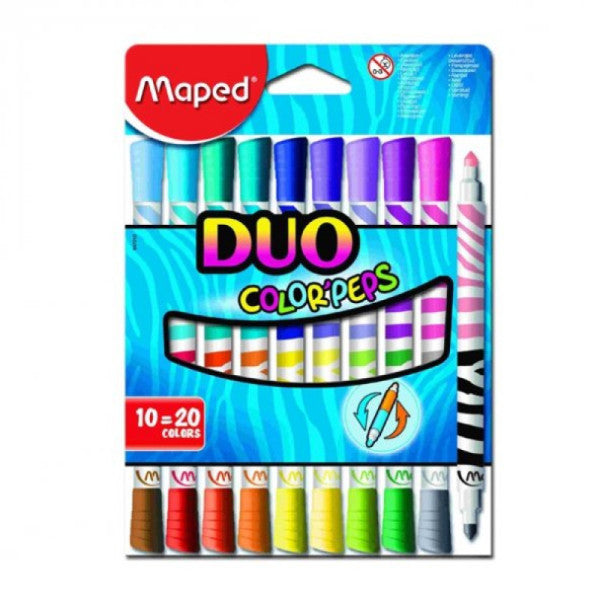 Maped Felt Tip Crayons Duo Type 10 LU 20 Colors 847010