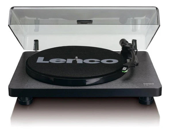 Lenco L-30Bk Wooden Usb Turntable Record Player with Mp3E Recording