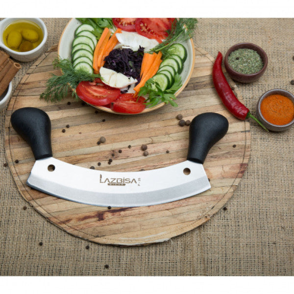 Lazbisa Kitchen Knife Set Row Armor Pizza Meat Chopper Double Handle Ergonomic