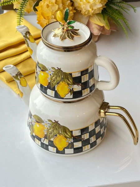 Amarillo Enamel Teapot