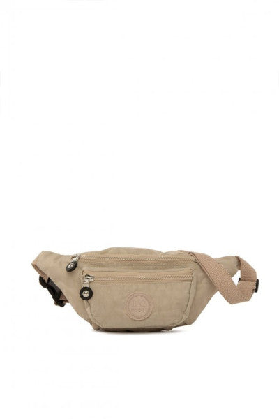 Bagmori Cream Parachute Fabric Embroidered Waist Bag