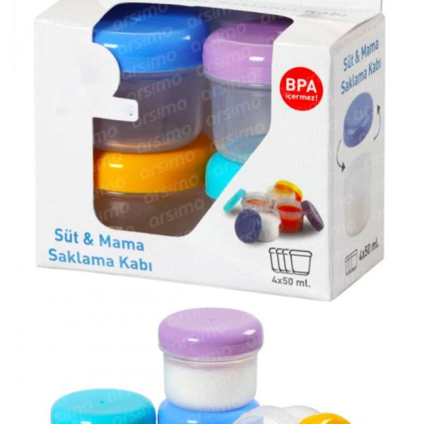 Set of 4 Mini Breast Milk and Food Storage Containers | 50 mL Storage Container Set BPA Free